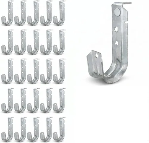 Vista 10 de Zonon 1 Pcs J Hooks Ceiling Mount Metal J Hooks Support Heavy Duty G60 Galvanized Steel Cable Management for Hanging Attaching to Vertical Surfaces