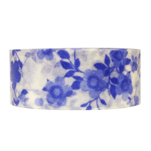 Vista 3 de Wrapables Floral & Nature - Cinta adhesiva japonesa Washi, flores felices negras