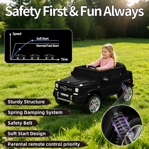 Vista 3 de Mercedes-Benz Licensed Maybach G650 12V Electric Kid Ride on Car Toy, Black