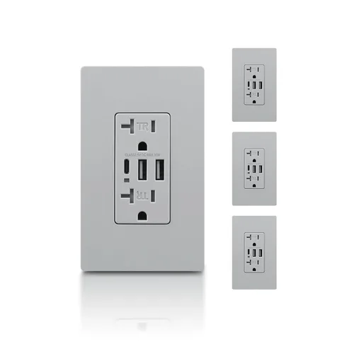 Vista 37 de TOPELER Toma de pared USB C negra, toma eléctrica de carga rápida de 30W 6.0Amp con 3 puertos USB (1*Tipo C y 2*Tipo A), receptáculo resistente a