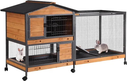Vista 7 de Aivituvin - Corral para conejos, corral para mascotas, jaula para animales pequeños con forro impermeable - Corral extensible