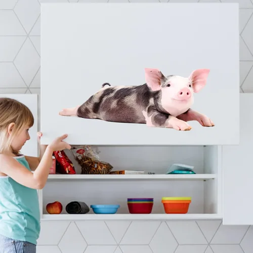 Vista 10 de Calcomanías de pared de gallina de pollo, divertidas calcomanías de pared para decoración de habitación, lindas calcomanías de pared de cabeza