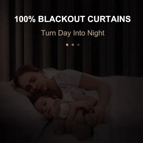 Vista 2 de 100% Blackout Shield Cortinas opacas completas para dormitorio de 63 pulgadas de largo, juego de 2 paneles, anillos de clip/bolsillo para barra