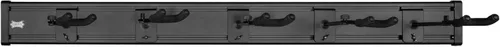 Vista 10 de Levy's Leathers - Percha para guitarra de 5 espacios, montaje en pared, color negro (LVY-SLATSTRIPHNGR5-BLK)