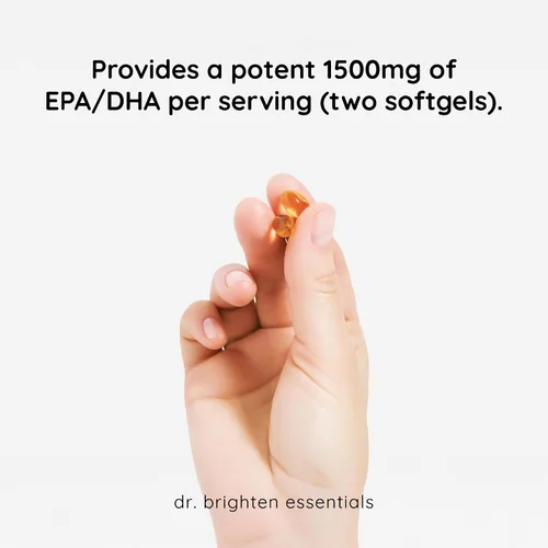 Vista 9 de Dr. Brighten Omega Plus — 1500 mg de suplemento de aceite de pescado EPA/DHA sin OMG para corazón, cerebro e sistema inmunológico — 60 cápsulas