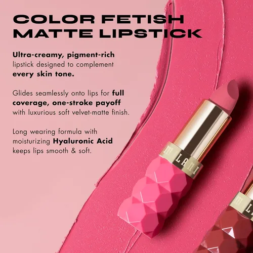 Vista 3 de Milani Color Fetish Matte Lipstick for Women Long Lasting Lip Color - Peony Peonía 310