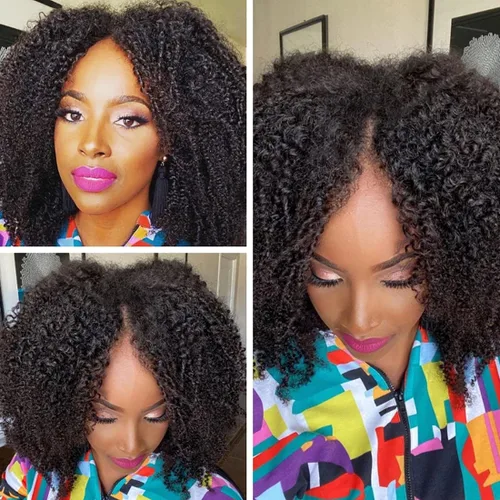 Vista 6 de Nadula - Pelucas de cabello humano virgen, con ondulado en forma de U, sin encaje para mujeres negras, con clips, densidad del 150 %, color natural.