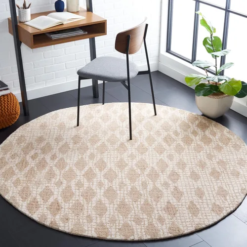 Vista 9 de SAFAVIEH Abstract Collection - Alfombra decorativa, 2 x 3 pies, marfil y azul, lana hecha a mano, ideal para zonas de alto tráfico en entrada, sala