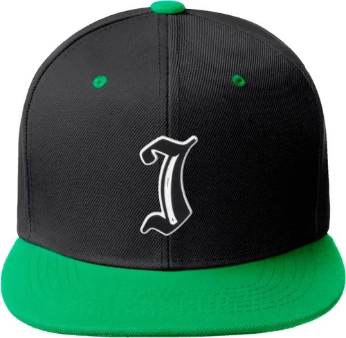 Vista 1261 de Daxton Gorra clásica con visera de billete plano con letras del alfabeto inglés antiguo de la A a la Z