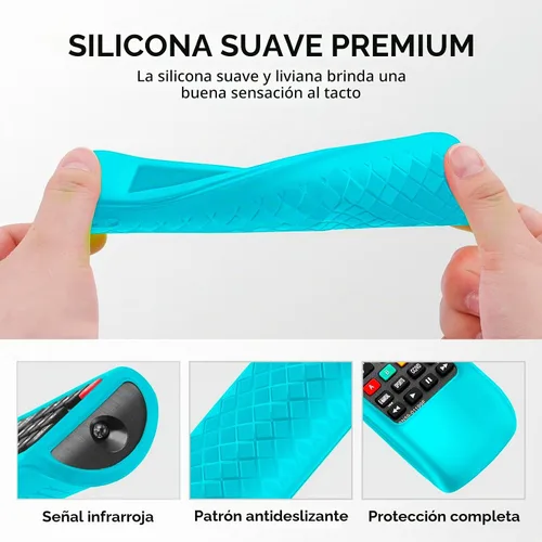 Vista 5 de Funda para control remoto Samsung TV, funda para control remoto Samsung para Smart TV, funda de silicona de repuesto universal con cordón que brilla