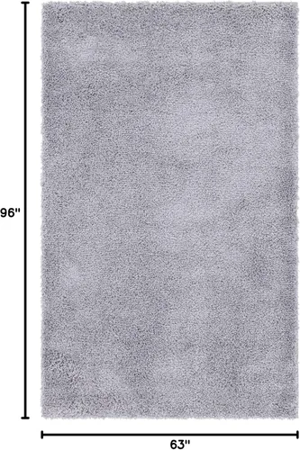Vista 389 de Unique Loom Colección Davos Shag - Alfombra Lino