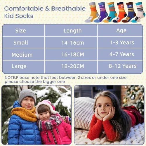 Vista 6 de Calcetines peludos para niños y niñas con agarres antideslizantes suaves cálidos acogedores para invierno mullidos para niños y niñas