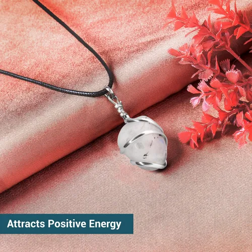 Vista 4 de PYOR Collar con colgante curativo de Reiki de cristal, gemas de buena suerte, prosperidad, riqueza, piedras preciosas naturales, collares de buena