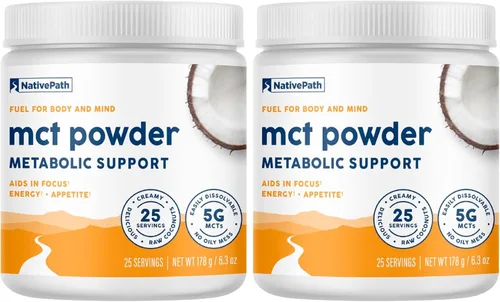 Vista 8 de NativePath MCT Aceite en polvo, Keto C8 y C10, sin sabor, 25 porciones