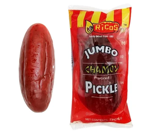Vista 3 de Chamoy Pickle Pouch – Jumbo Dill Pickle Flavored-Grandys Candys Empaquetado individualmente para una frescura audaz y picante para antojos sobre