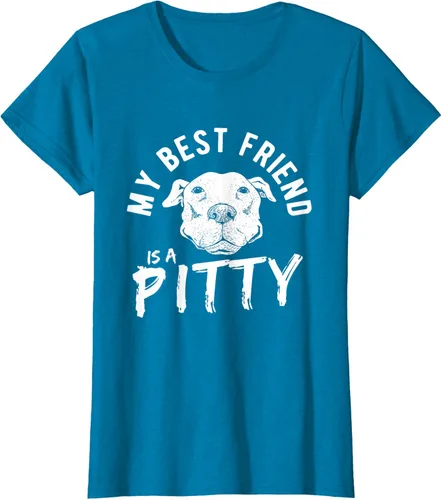 Vista 92 de My Best Friend Is A Pitty Pitties Pitbull - Camiseta Negro