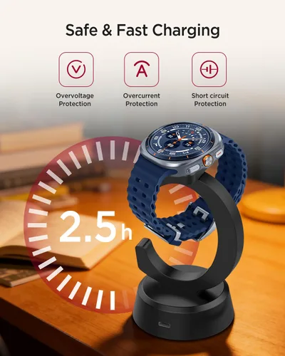 Vista 3 de Miimall Soporte cargador para Galaxy Watch 8/8 Classic/7/Ultra/6/6 Classic/5/5 Pro/4/4 Classic/3/Active 2/Active/FE, cargador magnético