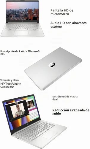 Vista 5 de HP 14 portátiles, Intel Celeron N4120, 8 GB de RAM, 128 GB eMMC + tarjeta