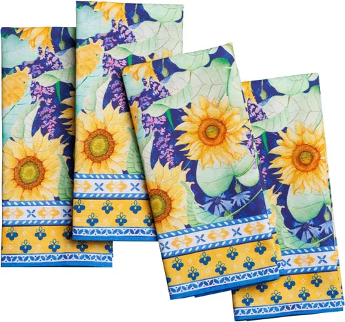 Vista 101 de Maison d' Hermine Juego de 4 servilletas de tela 100% algodón, suaves y duraderas, servilletas cuadradas reutilizables para uso diario, lavables