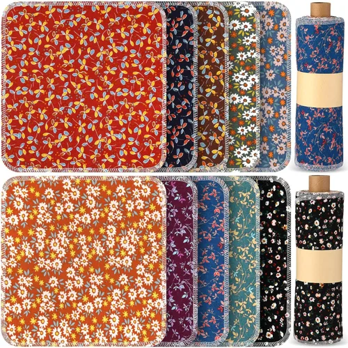 Vista 35 de Redbaker 50 piezas de toallas de papel reutilizables, paños de algodón reutilizables sin papel, toallas de papel absorbentes lavables