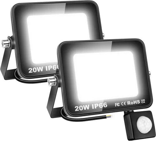 Vista 13 de Willpower 2 unids LED Floodlight 10W 1000lm LED luces de seguridad al aire libre con sensor de movimiento LED luz de trabajo IP66 impermeable PIR