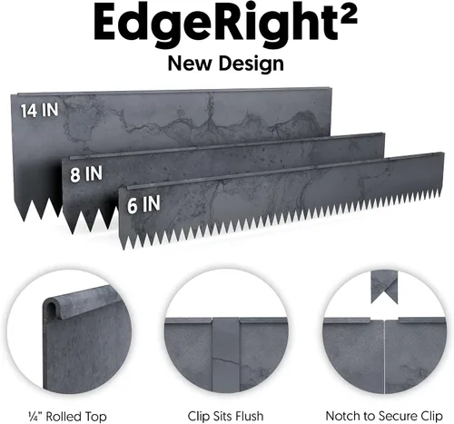 Vista 2 de Edge Right - Borde de acero para jardines con martillo - Tiras de 48" - Profundidad de 6" con parte superior redondeada de 1/4" de acero COR-Ten