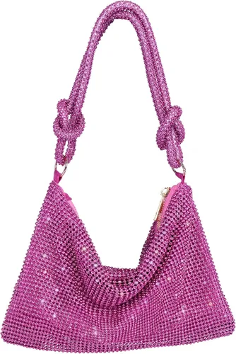 Vista 10 de Bolso de noche brillante con diamantes de imitación, bolso de mano plateado tipo clutch para mujeres, bolsos cruzados para fiesta, baile