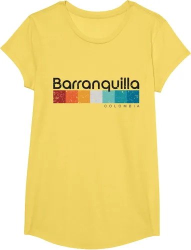 Vista 57 de Barranquilla Colombia - Camiseta de diseño vintage de estilo retro, Blanco, S