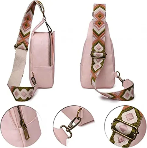 Vista 6 de Monederos para mujer, bolso cruzado de moda, bolsos de hombro de cuero, bolso de mano de tamaño mediano, bolso de mensajero, bolso de mano 2022, rosa