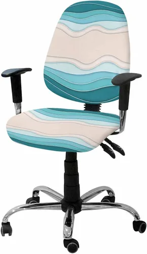 Vista 7 de Fundas elásticas para silla de oficina con diseño de muñeco de nieve, 2 piezas, suave y decorativo, protector para silla de escritorio