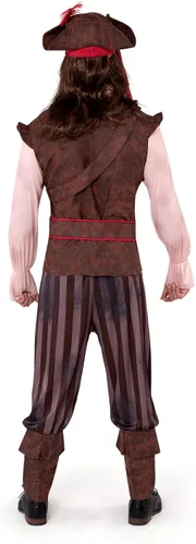 Vista 5 de Spooktacular Creations Disfraz de pirata caribeño para hombre adulto
