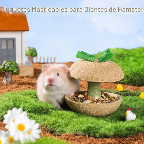 Vista 2 de mini&moe Juguetes masticables de hámster para dientes, conejillo de indias, juguetes masticables para dientes, golosinas masticables para alimentos