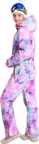 Vista 3 de Bluemagic - Traje de esquí de una pieza para mujer, traje de invierno impermeable para deportes de nieve