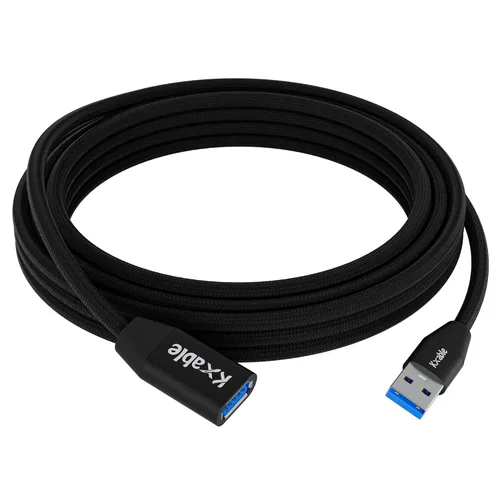 Vista 7 de Cable de extensión USB 3.0 de 1 pie (paquete de 2), cable extensor tipo A macho a hembra, trenzado de nailon, transferencia de datos de 5 Gbps