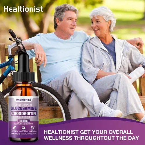 Vista 7 de 1 paquete de gotas líquidas de glucosamina condroitina MSM, suplemento de apoyo articular extra fuerte para adultos, hombres y mujeres, quercetina