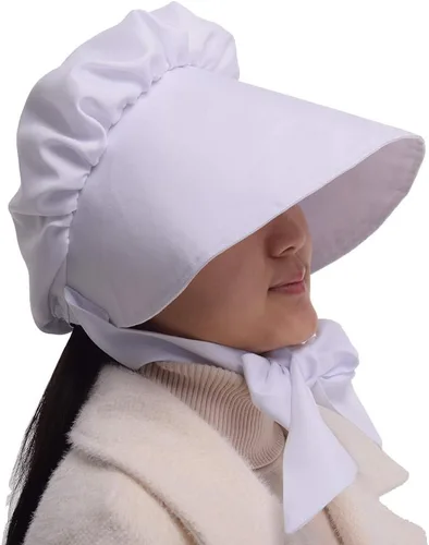 Vista 3 de GRACEART Sombrero campesino Amish Prairie Gorra Mujeres Niñas Pioneer Colonial Bonnet 100% Algodón