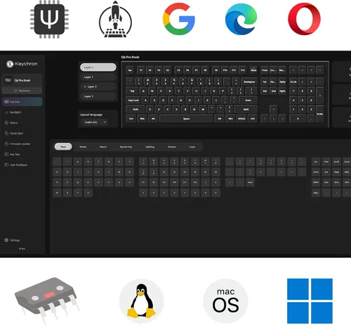 Vista 7 de Keychron Q6 Pro Teclado Mecánico Personalizado Completo de Aluminio QMK/VIA con Botón Programable Bluetooth, Teclado de Tamaño Completo KSA