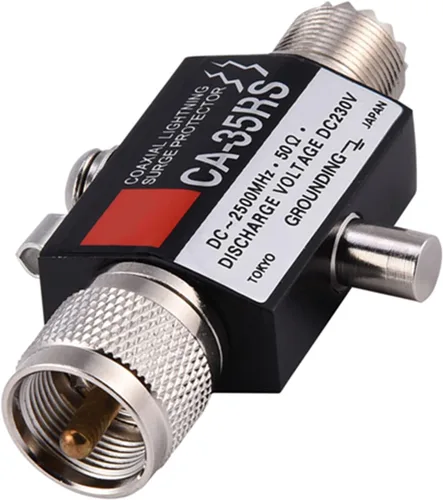 Vista 7 de Zerone Protector coaxial, pararrayos protector coaxial CA-35RS protector coaxial pararrayos macho a hembra UHF Conector