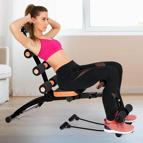 Vista 7 de YOXIER Máquina AB para entrenamiento de estómago, máquina multifuncional ajustable para entrenamiento corporal total, equipo de ejercicio abdominal