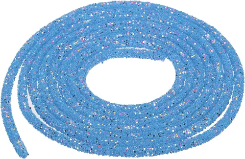 Vista 27 de MECCANIXITY Cuerda de lentejuelas con purpurina de 2.5 yardas, 6mm, 0.24 pulgadas, cuerda de tubo de lentejuelas con diamantes de imitación