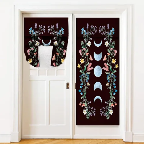 Vista 8 de Cortinas de puerta negras y rojas para ventanas de puerta, estampado de leopardo y cebra, cortinas de ventana para puerta de vidrio francesa
