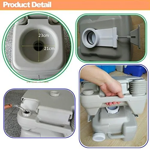 Vista 4 de Inodoro de ahorro de agua de 20L Inodoro Flush Viaje Camping al aire libre/interior Orinal Inodoro Desmontable