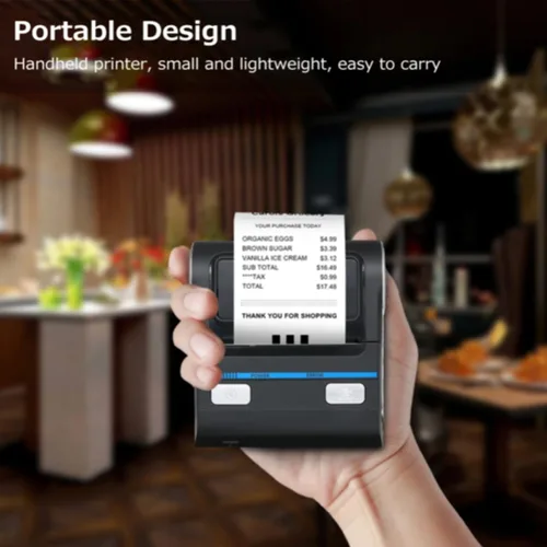 Vista 4 de No es compatible con iPhone/iPad/Mac, impresora térmica portátil Bluetooth de 3.150 in, solo compatible con Android/Windows, impresora inalámbrica