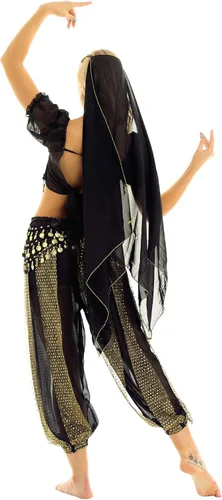 Vista 2 de TiaoBug Women's Belly Dancer India Dance Outfit Halloween Carnival Performance Costume