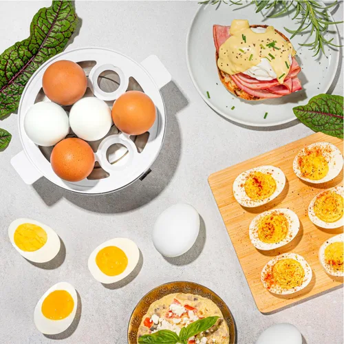 Vista 6 de AROMA® Cocedor de Huevos Overly Easy, Vaporera y Escalfador Eléctrico de Huevos Vaporera de Huevos de Capacidad XL para 7 Huevos