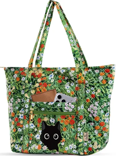 Vista 7 de Miss Adola Bolso de hombro acolchado con cremallera para mujer Floral rosa