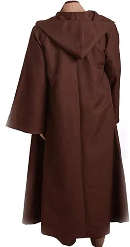 Vista 4 de Disfraz de túnica para hombre, conjunto completo de bata con capucha para Halloween, cosplay