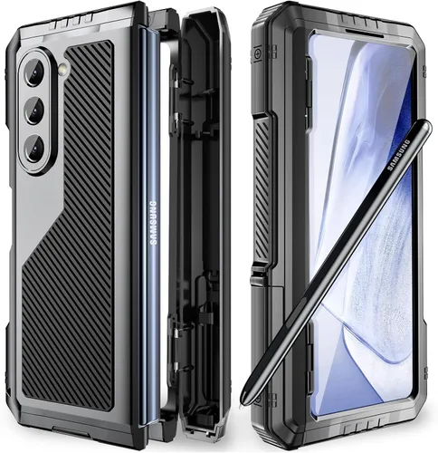 Vista 8 de Mitywah Armour - Funda para Saumsung Fold 4, protección de cuerpo completo para Galaxy Fold 4 con soporte para bolígrafo S, funda resistente a