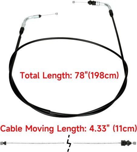Vista 2 de HIAORS Cable del acelerador de 78 pulgadas para GY6 150cc 50cc 80cc 125cc QMB139 Motor Tao Tao VIP Futuro Campeón Chino Jonway Roketa NST Lance