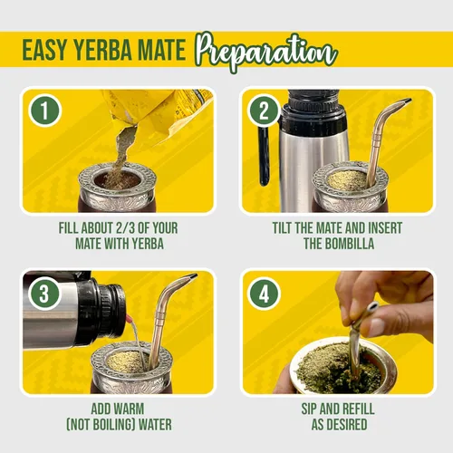 Vista 5 de Canarias Yerba Mate - Té tradicional de yerba mate uruguaya de 2.2 libras, hoja molida sin tallos (Sin Palo), sabor fuerte y con cuerpo